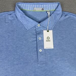 Tasc Performance Shirt Mens 3XL XXXL Heather Blue Cloud Polo MicroAir Golf NWT